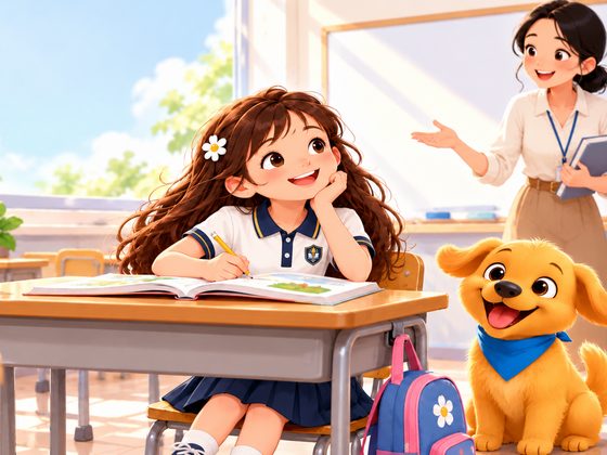 Lily and Milo in class